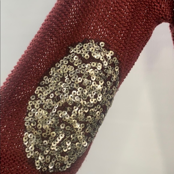 TOBI sequin elbow patch hi-low sweater. Size M - Picture 5 of 9